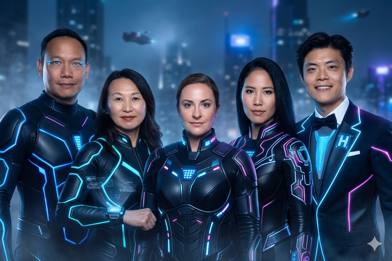 A.I. Artificial Intelligence Photo Booth Rental in Los Angeles - Lucky Frog Photo Booth | Corporate Event Rentals Cyberglow Heroes