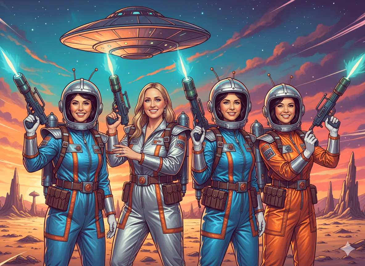 Retro Sci-Fi Adventurer Portrait