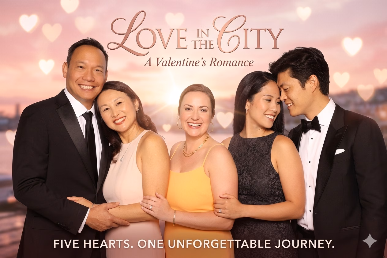 Branded Interactive AI Photo Booth Rental Newport Beach and Costa Mesa - Lucky Frog Photo Marketing Romantic Movie Poster