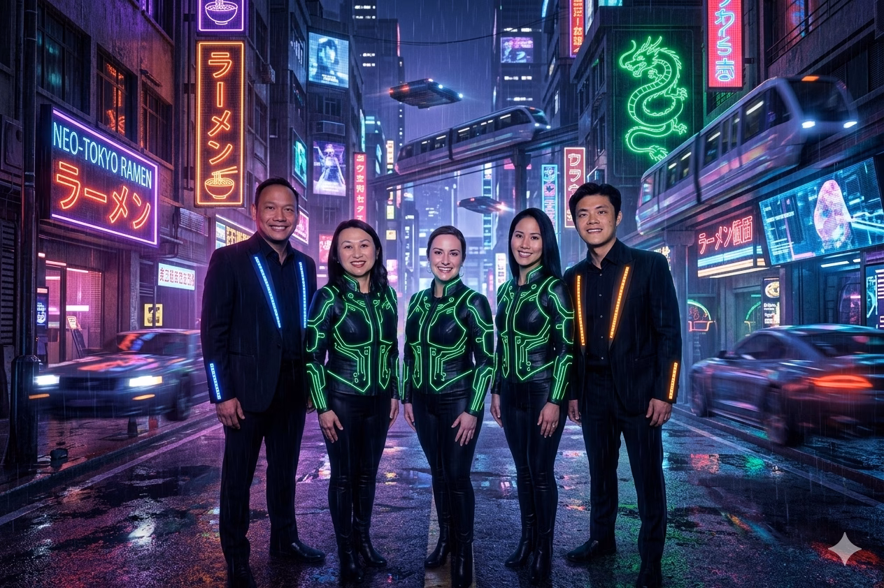 AI Photo Booth for Trade Shows: A Smarter Engagement Plan - Lucky Frog Photo Booth | Corporate Event Rentals cyber punk style