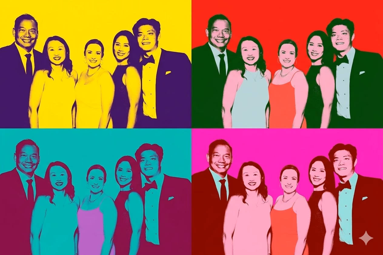 pop art 4 panels same subjexts