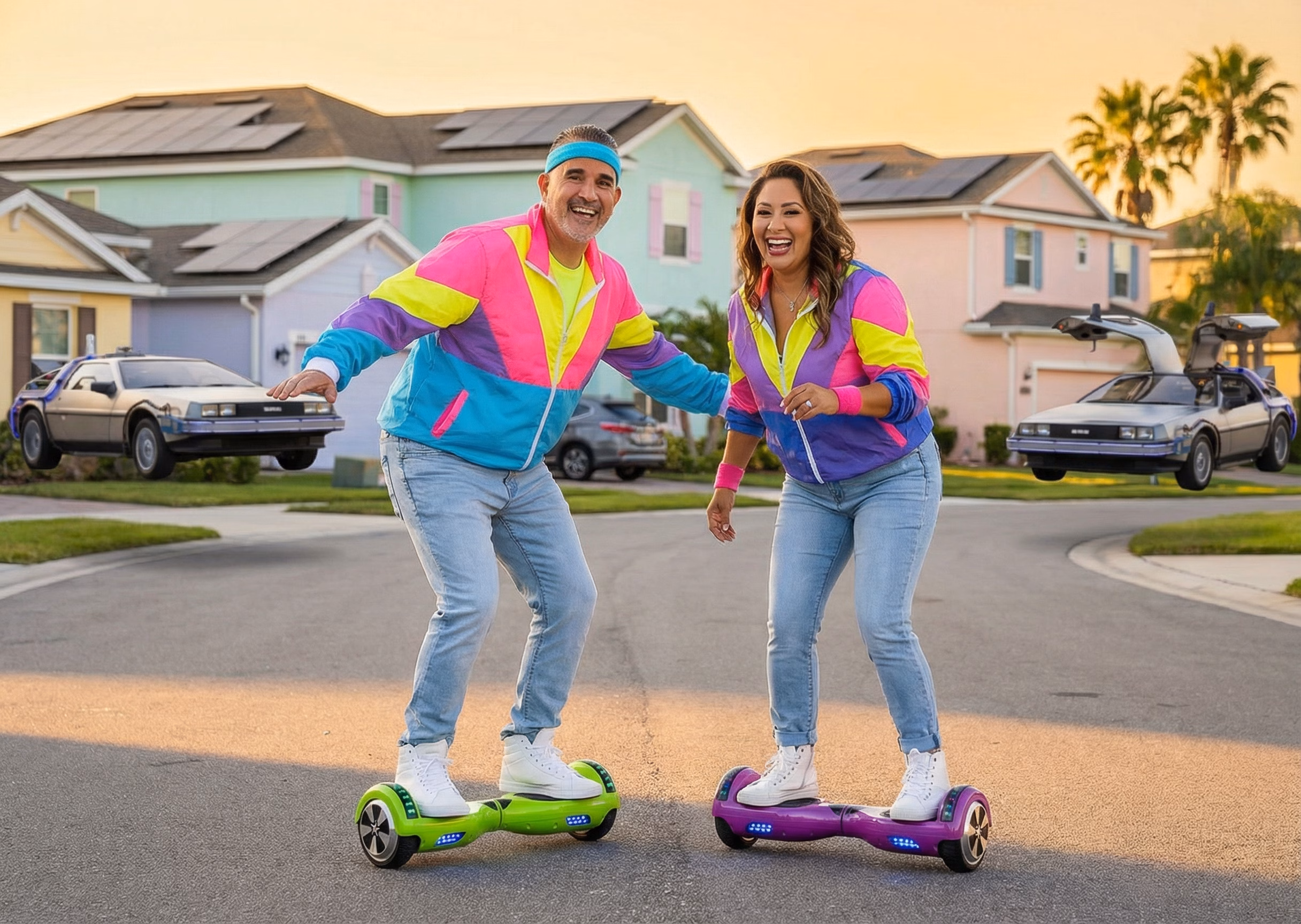 AI Photo Booth Rental The Estate on Second Guide - Lucky Frog Photo Marketing 1980s hoverboard