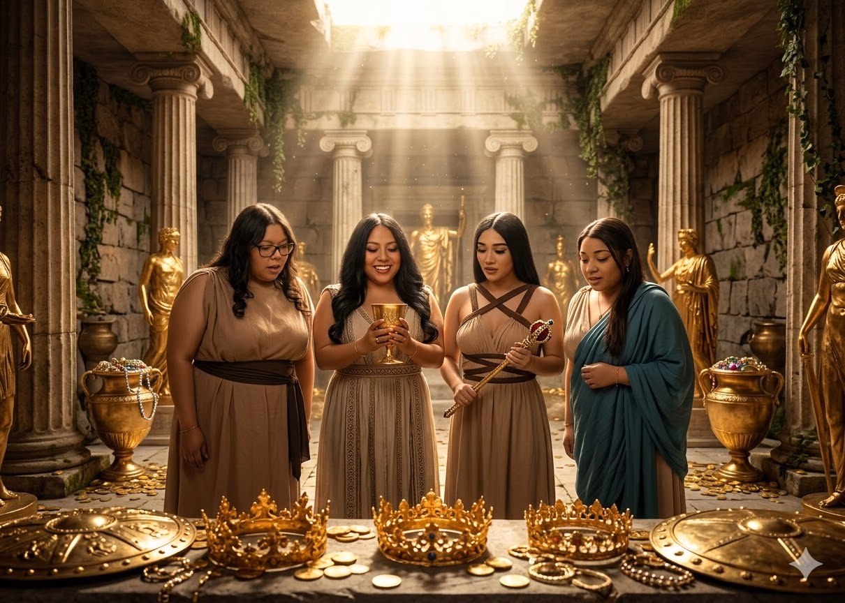 AI Photo Booth Beverly Hills Waldorf Astoria Guide - Lucky Frog Photo Marketing Gold Tresures Mythic Legends Greek Divine Grandeur
