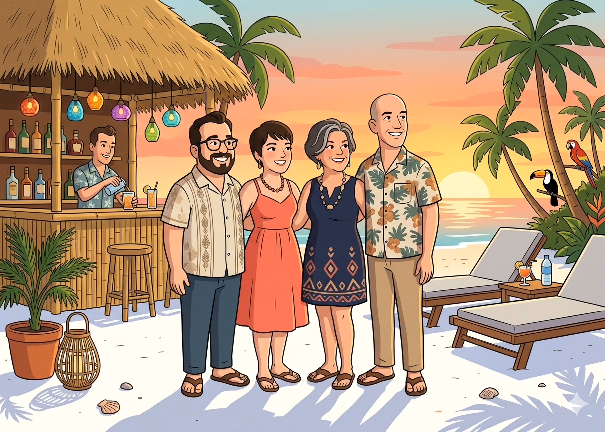 Next-gen AI photo lab - Lucky Frog Photo Marketing cartoon tropical beach scene with tiki bar and tresse cartoon tropical beach scene with tiki bar and tresse cartoon tropical beach scene with tiki bar and tresse