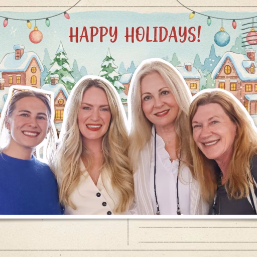 AI Photo Booth Santa Ana - Lucky Frog Photo Marketing Gemini Generated Image vo2yzdvo2yzdvo2y Overlapping Polaroids of holiday moments on textured kraft paper, pinned with star stickers and twine, torn edges, mini envelopes for tickets, warm red-green palette, handwritten dates. Polaroids of holiday moments