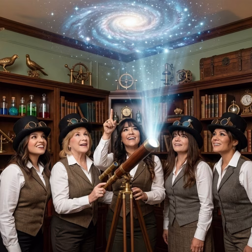 Steampunk Laboratory 4 Steampunk Laboratory An AI photo booth experience transforms a simple snapshot into an interactive, cinematic moment where guests step into another world and emerge as characters in their own story. Using embedded AI, the booth captures a photo in real time, then instantly generates a stylized portrait or themed scene—whether that’s steampunk inventors, Victorian aristocrats, or retro‑futuristic time travelers—while keeping the guest recognizably themselves. Steampunk Laboratory 4